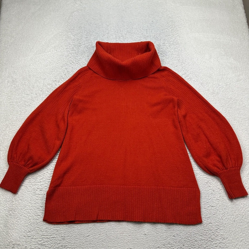 Anthropologie‎ Paloma Sweater Womens Medium Orange Knit Turtleneck Pullover